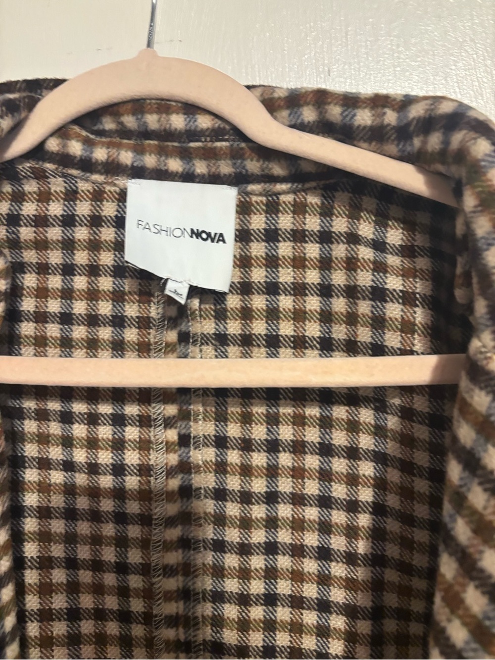 Fashion Nova Brown and Black Plaid Blazer Jacket